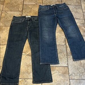 2 pair Denver Hayes Men's Bootcut Jeans - Dark Blue and Medium Blue